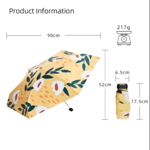 Customizable 5-Fold Pocket Folding Umbrella for Promotional Use
