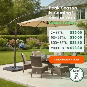 Customizable 8 Steel Ribs 3m Cantilever Parasol Garden Full Size Offset Coffee Patio Hanging Pool Umbrella Outdoor Parasol