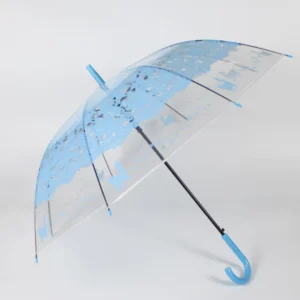 Customizable Auto Open Straight Bubble Dome Clear PVC Umbrella for Adults Logo Printed Wedding Event Golf Rain Shield