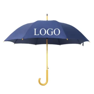 Customizable Automatic Open Wooden Handle Stick Umbrella Carved Design for Camping