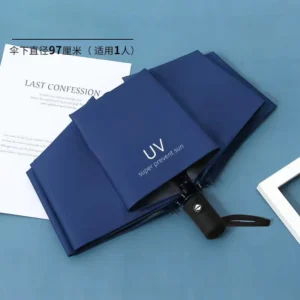 Customizable Automatic UV Windproof 3 Folding Portable Sunshade Umbrella with Logo
