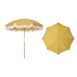Customizable Boho Vintage Pole Sun Umbrella UV Protection Patio Beach Outdoor Parasol with Tassels for Hotel Kitchen