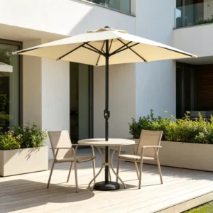 Customizable Color 2M 6-Rib Small Center Pole Umbrella for Outdoor Patio Shade and Beach Use