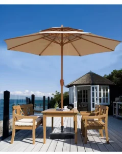 Customizable Iron Frame Outdoor Center Pole Patio Umbrella with UV Protection, Waterproof and Windproof Design