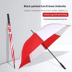 Customizable Logo Straight Handle Long-Handled Sun and Rain 8-Bone Golf Umbrella