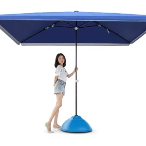 Customizable Outdoor Adjustable-Height Wind-Resistant Double-Layer UV-Coated Square or Rectangular Beach Umbrella