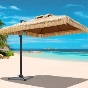 Customizable Outdoor Patio Sunshade Garden Straw Umbrella Artificial Thatch Hawaiian Traditional Hotel Dining