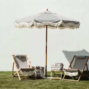Customizable Patio Beach Tassel Umbrella Center Pillar Aluminum Folding Windproof Waterproof Umbrella