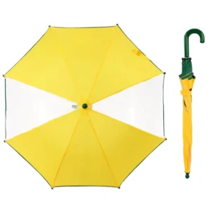 Customizable Transparent Children’s Semi Automatic Iron Tube 8ribs Long Handle POE Cartoon All in 1 Sunshade Umbrella
