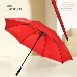 Customizable Windproof Golf Umbrella with Straight Handle for Outdoor Advertising and Sun Protection