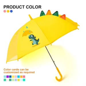 Customization of Cartoon Dinosaur Children’s Straight-Handle Umbrella for Rain and Sunshine