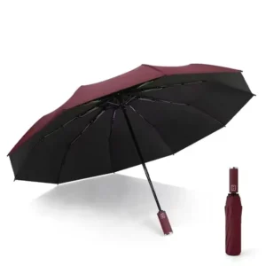 Customized 3-Fold Compact Automatic Open-and-Close Windproof Collapsible Adult Umbrella