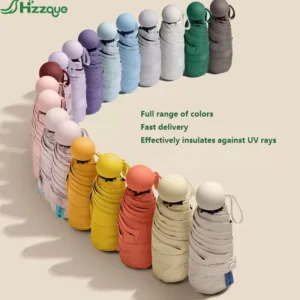 Customized 5 Folding Mini Pocket Umbrella with Printed Logo Premium Advertising Brand Umbrella Gifts for Office School