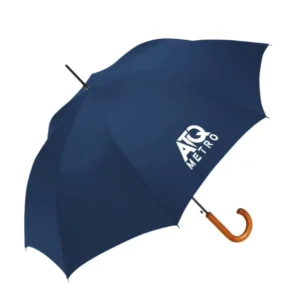 Customized Auto Open Stick Umbrella With Wood Handle Promotional Logo Corporate Gift Supplier Manufacturer