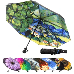 Customized Automatic Folding Umbrella Compact Foldable Umbrella for Adults