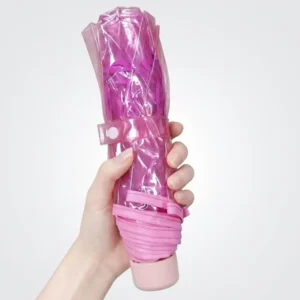 Customized Classic Rainy Day 3 fold TransparentPOE Portable Lightweight 8 Ribs Manual Umbrella for Woman Man