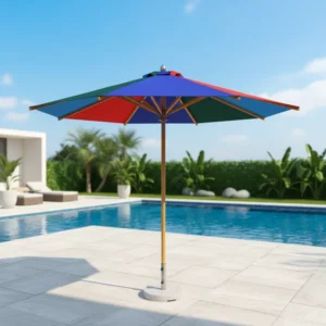 Customized Color Center-Pole Outdoor Umbrella for Restaurant Beach Garden Furniture Parasol
