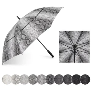 Customized Fiberglass Straight Umbrella, 60-Inch Double-Canopy Windproof Waterproof Lightweight Golf Umbrella