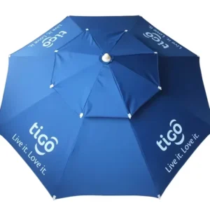 Customized Foldable Waterproof Patio and Beach Umbrella with Printed Company Logo