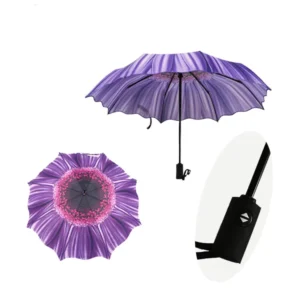 Customized Full Printing Automatic Reverse Floral Umbrella 3-Fold
