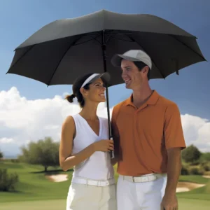 Customized Large Straight Black Golf Umbrella Waterproof Anti-Wind Structure with Logo Prints for Business Gifts