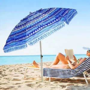 Customized Logo Outdoor Aluminium Sun Beach Umbrella Parasol