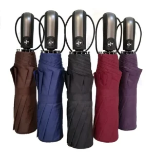 Customized Logo Portable Automatic Travel Umbrella Auto Open Close Compact Folding