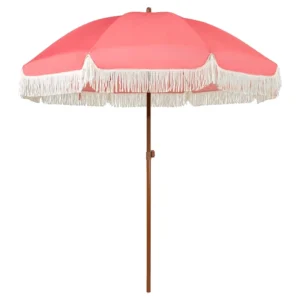 Customized Logo Vintage Boho Parasol Heavy Duty Outdoor Bali Tassel Beach Umbrella