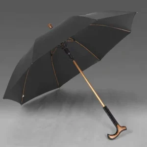 Customized Logo Walking Stick Umbrella Windproof Large 2 in 1 Detachable Cane Umbrella with T-Handle for Promotion