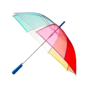 Customized PVC-Printed Straight Transparent Umbrella