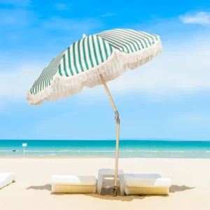 Customized Printed Sun Custom Design Patio Outdoor Bohemian Commercial Fringe Beach Umbrella with Tassel