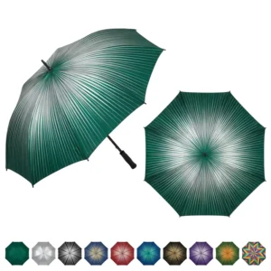 Customized Semi-Automatic Sunburst Gradient Golf Umbrella 60 Inch Double Canopy Windproof Large