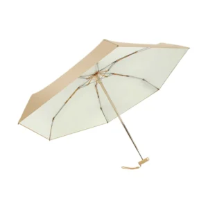Customized Small Gold Flat Umbrella Mini Gold Glue Six Folding Umbrella Sun and Rain Umbrella
