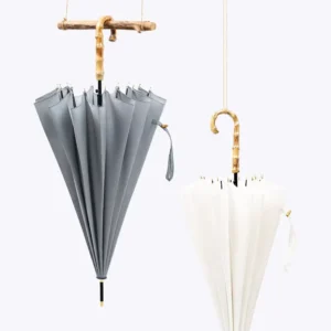 Customized Straight Pattern Bamboo Umbrella from Shenzhen