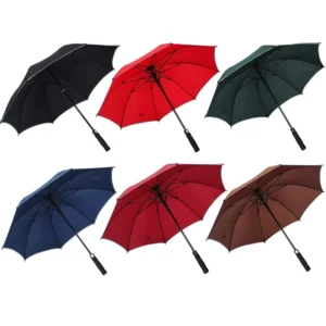 Customized Straight Pattern Polyester Plastic Handle Golf Umbrella for Gifts