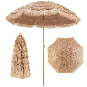 Customized Straw Umbrella Rain and Wind Proof Outdoor Patio Umbrella Parasol Sunshade