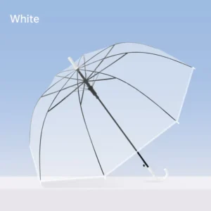 Customized Transparent Long-Handle Umbrella with Printed Logo for Gifts and Advertising