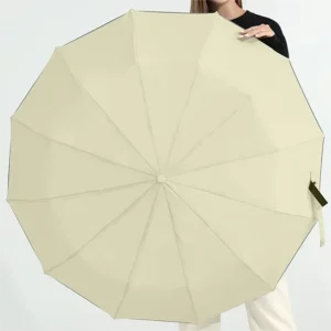 Customized Travel Windproof Sun Fully Automatic Three Folding Umbrella With Printing Logo