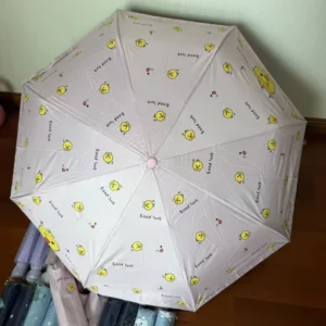 Cute Cartoon Automatic Umbrella Sun Rain Light Parasol Foldable Windproof Students Custom Pattern Logo Printed Umbrella