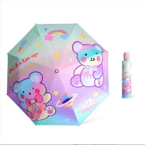 Cute Cartoon Kids Umbrella Waterproof Lightweight Children Rain Umbrella With Automatic Open for Boys and Girls Outdoor Travel