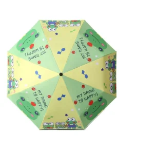 Cute Cartoon Pattern Umbrella Safety Reflective Strip Handle Children’s Sunscreen and Rain Umbrella for Kids