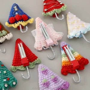 Cute Hair Accessories Decorate Handmade Yarn Knitted Hand Made Mini Crochet Umbrella Hairpin Needlework