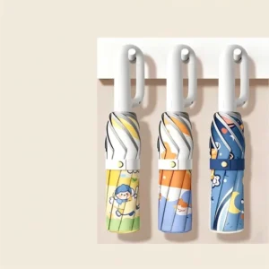 D5894 Rounded Corner Folding Umbrella Anti-UV Compact Durable Umbrellas Auto Open/Close Lightweight Cartoon Umbrella for Kids