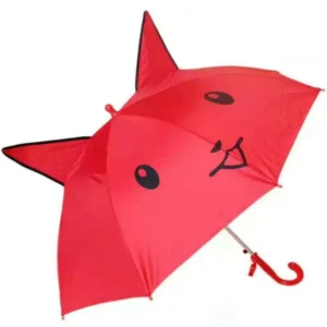 DD1431 Lightweight Straight Stick Umbrella Ears 3D Animal Frog Cartoon Children’s Umbrella