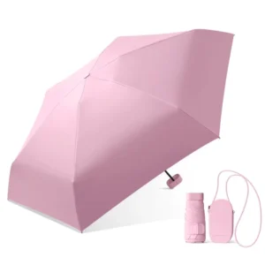 DD1991 Lightweight 6-Fold Mini Compact Travel Parasol with Messenger Bag