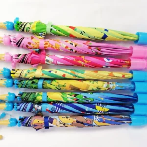 DD2721 Stick Rain Umbrella With Black Coated Kids Princess Girls Boy Character Cartoon Animal Cute Children Sun Umbrella