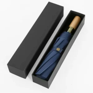 DD3847 Automatic Windproof Rain Umbrella, Lightweight, UV Protection, Wooden Handle
