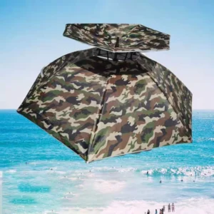 DD4424 Double-Head Wearable Fishing Umbrella Hat, Folding, Adjustable, Sun and Rain Protection