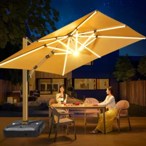 DIY Print Foldable Waterproof Outdoor LED Patio Roman Umbrella for Garden Shading
