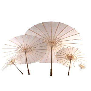 DIY White Bamboo Handmade Umbrella Craft GS23 Model Portable for Kids Drawing Wedding Photography Decoration Prop